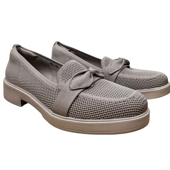 Skechers Shoes - NEW Skechers Cleo Taylor Bow Loafer Womens US 8 Taupe Slip On Knit Comfort Shoes